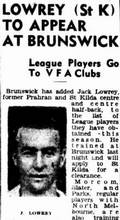 Jack Lowry (Brunswick (ex StKilda)) - Source: Argus 3-Apr-1946 p11