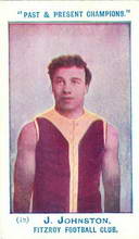 1905 Wills PnP Chamipions 18 Fitzroy Joe Johnson Source: Otway Jack's Football Cards