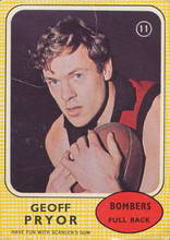 1970 Scanlens No. 11 Geoff Prior Essendon Bombers Card Sportmem