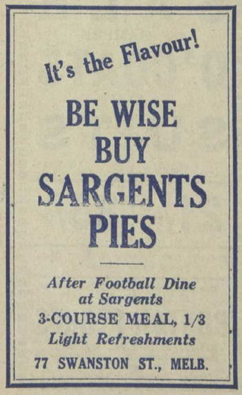 Sargents Pies - VFL Football Record 1932 Round 7 p.28