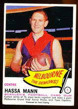 1966 Scanlens No. 1 Hassa Mann Melbourne Demons Sportmem