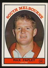 1968 A Scanlens 34 Max Papley South Melbourne Sportmem