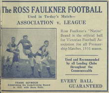 VFL Football Record 1931 VFL v VFL p.21 Ross Faulkner Advertisement