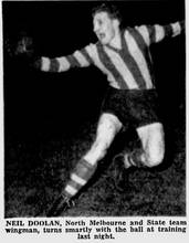 The Age 7-Jul-1954 p10 Neil Doolan North Melbourne Source: Google News Archive