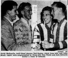 The Age 16-Jun-1954 p12 Neil Doolan John Brady Ron Walsh Jack Edward North Melbourne - Source- Google News Archive