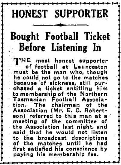 Mercury - Hobart 9Nov1937 p5 Honest Supporter