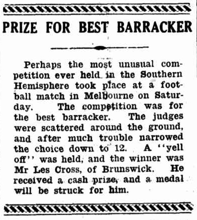 Singleton Argus 18Jul1934 p3 Prize for Best Barracker