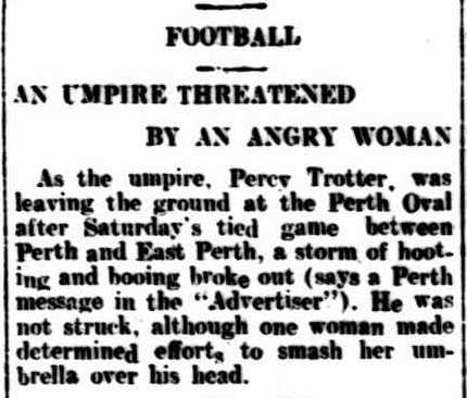 Barrier Miner 24Jul1926p3 An Umpire Threatened