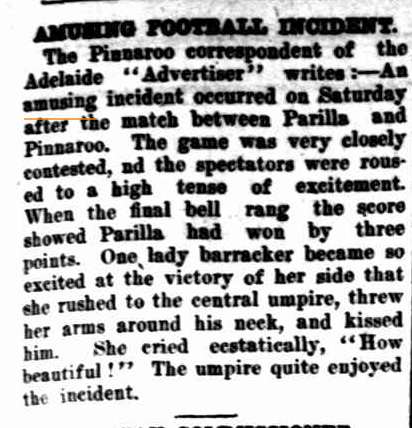 Horsham Times 22Jul1924 p5 Amusing Football Incident