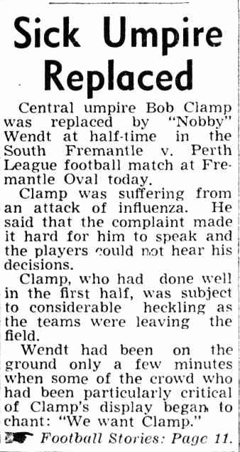 The Daily News Perth 9Sep1950p1 Sick Umpire