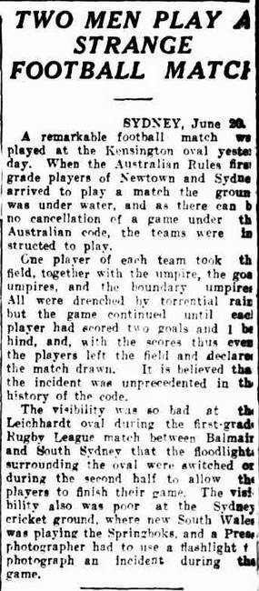 Central Queensland Herald - Rockhampton 24Jun1937 p21 Two Men play a Strange Match