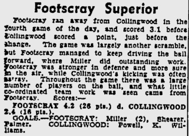 The Age 5Aug1940p10 Footscray v Collingwood