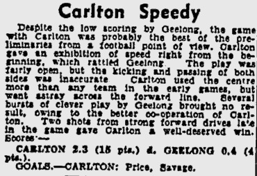 The Age 5Aug1940p10 Carlton v Geelong