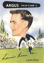 Laurie Kerr - 1954 Argus Football Swap Cards Source: Australian Football Cards