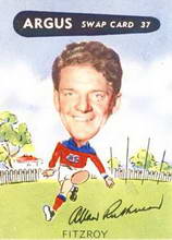 Alan Ruthven - 1954 Argus Football Swap Cards Source: Australian Rules Football Cards