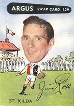 Jim Ross - 1954 Argus Football Swap Cards Source: Australian Rules Football Cards