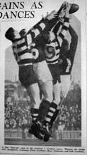 Sporting Globe 29-Apr-39 p10 - George Dougherty, Bernie Hore Geelong, Jim Park, Frank Gill Carlton - Photographer Unknown