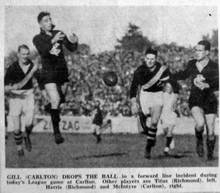 Sporting Globe 27-May-39 p5 - Frank Gill, Don McIntyre Carlton, Jack Titus, Dick Harris Richmond - Photographer Unknown