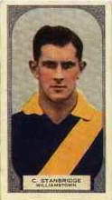 Charlie Stanbridge - Williamstown - 1933 Hoadleys Victorian Footballers - Source: Australian Rules Football Cards