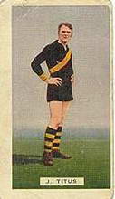 Jack Titus - 1935 Hoadleys Victorian Footballers - Source: Australian Rules Football Cards