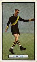 Jack Titus - 1939 Allens Footballers - Source: Australian Rules Football Cards