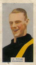 Jack Titus - 1933 Godfrey Phillips Victorian Footballers - Set of 75 - Source: Australian Rules Football Cards