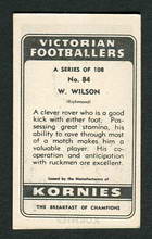 Card 84 - Bill Wilson - 1949 Kornies Victorian Footballers Source:GoldnPawn