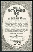 John Ibrahim - 1965 Mobil Football Photos Card - Source: GoldnPawn - Reproduced with the permission of Esso Australia