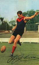 Tassie Johnson - 1965 Mobil Football Photos Card - Source: Australian Rules Football Cards - Reproduced with the permission of Esso Australia